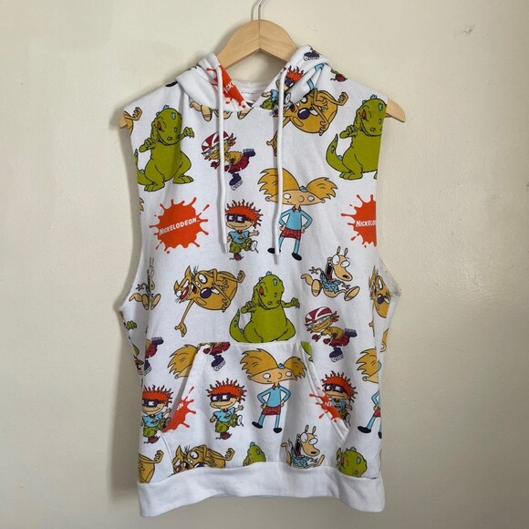 Nickelodeon Other - Rugrats Hoodie Vest Reptar, Ren & Stimpy All Over Print Size Medium